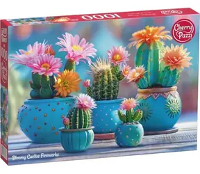 Cherry PAZZI Puzzle Kvitnúci kaktusový ohňostroj / 1000 dielikov / 50 x 70 cm