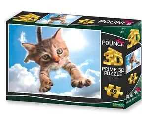 Prime 3D Puzzle Skákajúca mačka Sparkles / 48 dielikov / 3D efekt / od 3 rokov