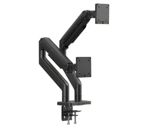 Digitus čierna / Držiak pre dva monitory / do 45" / VESA 75x75, 100x100 / nosnosť 2x 20 kg / pružinové rameno