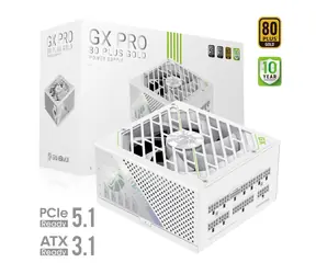 Gamemax GX PRO 1050G biela / Zdroj / ATX / 1050W / 80 PLUS Gold / Plne modulárne