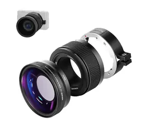 Neewer Širokouhlý a makro objektív čierny / pre Sony ZV1 / 2v1 / 18 mm / makro 10x / CNC hliník