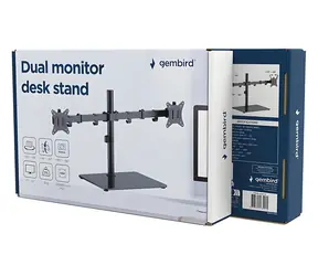 Gembird MS-D2ST-01 čierna / Držiak 2 monitorov na stôl / 17-32" / do 9 kg / naklápací, otočný