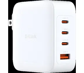 D-Link DCP-101/E biela / Sieťová nabíjačka / GaN / 100 W / 3x USB-C & 1x USB-A / PD 3.0