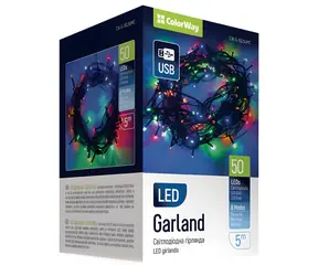 Colorway LED reťaz vnútorná 50 LED viacfarebný / 5m / 8 funkcií / USB napájanie