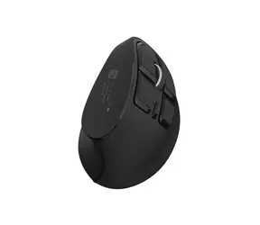 Natec Euphonie Pre čierna / Vertikálna bezdrôtová myš / 2,4 GHz + BT / 4000 DPI / 9 tlačidiel / OLED displej