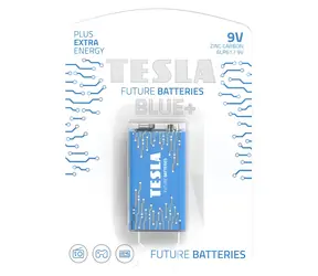TESLA BLUE+ 9V / Batéria / Zinc Carbon / 6F22 / blister / 1 ks