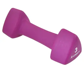 Lifefit Neoprénová činka Triangle 3 kg, bordová / Oceľové jadro / Protišmykový povrch