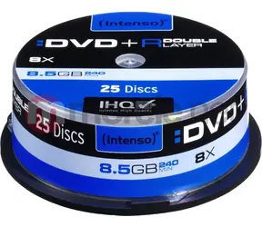 INTENSO 25 ks / Optické médium / DVD+ R DL / 8.5 GB / 8x / Spindl