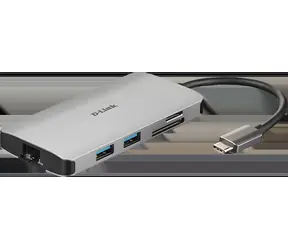 D-Link DUB-M810 / USB-C hub / 8v1 / HDMI 4K / Gigabit Ethernet / čítačka kariet / PD 100W