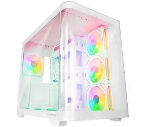 Rampage Loopy biela / PC skriňa / ATX / akvárium design / 7x ARGB ventilátor / Infinity HUB