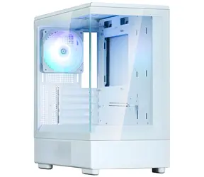Zalman P10 biela / PC skriňa / Mini Tower / 1x 120mm ARGB fan / 1x USB-A 3.2 Gen2 + 1x USB-C / temperované sklo