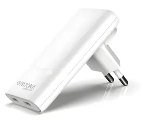 Patona Slim biela / Nabíjačka / GaN / 2x USB-C / PD 65W / QC3.0