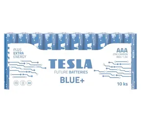 TESLA BLUE+ Zinc Carbon / Batéria mikrotužková AAA (R03) / 10 ks / fólia