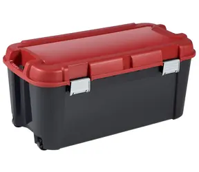 Keter Totem Storage Box 80l čierna / červená / Box na náradie / uzamykateľný / 2 kolieska / 79,5x39,5x37,1 cm