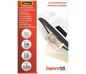 Fellowes 65 x 95 mm / Laminovacia fólia / 125 mic / lesklá / 100 ks