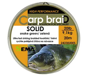 SEMA Pletená šnúra SOLID / 10 m / 30 lbs / 13,6 kg