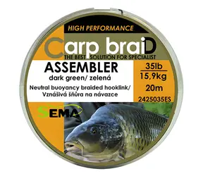 SEMA Pletená šnúra Assembler / 20 m / 35 lbs / 15,9 kg