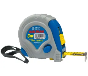 Mega 20112 / Meter zvinovací / 2 m / šírka pásky 16 mm / gumový obal, 3 stopéry