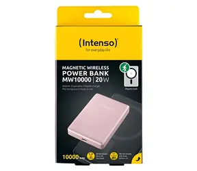 INTENSO MW10000 ružová / Magnetická bezdrôtová powerbanka / 10000 mAh / MagSafe / USB-C 20W