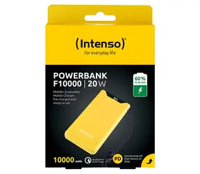 INTENSO F10000 žltá / Powerbanka / 10000 mAh / USB-C PD / USB-A QC3.0 / 20W