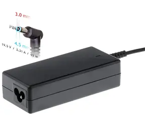 Akyga / Nabíjačka na notebook / 19,5 V / 2,31 A / 45 W / 4,5 x3, 0 mm + pin pre HP/ Compaq