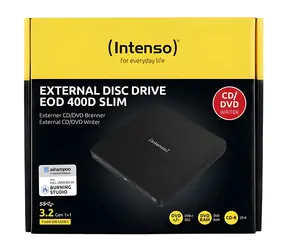INTENSO EOD 400D Slim čierna / Externá DVD napaľovačka / USB 3.2 Gen1 / 8x DVD / 24x CD