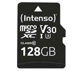 INTENSO UHS-I Professional 128 GB čierna / Pamäťová karta microSDXC / Class 10 / UHS-I / čítanie 90 MB/s / vr. SD adaptéra