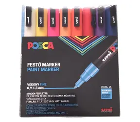 POSCA PC- 3M / Akrylový popisovač / sada 16 farieb / hrot 0,9-1,3 mm