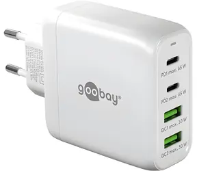 Goobay 64818 biela / Nabíjačka / GaN / 2x USB-C / 2x USB-A / PD / QC / 68 W