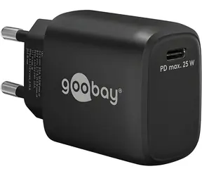 Goobay GaN 25W čierna / Sieťová nabíjačka / USB-C / PD 3.0