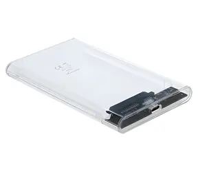 DeLock 42617 transparentný / Externý box pre HDD/SSD / 2,5" SATA / USB-C 3.2 Gen 2 10 Gbps / plast