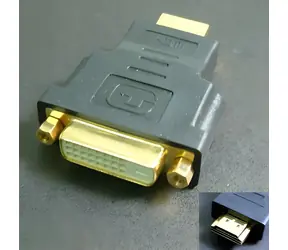 Logo HDMI - DVI-D (24+1) čierna / Redukcia / Pozlátené konektory / Dual link / Full HD