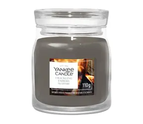 Yankee Candle Vonná sviečka Crackling Embers / Signature sklo malé / Drevité / 29 hod / 110 g