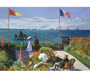 GRAFIKA Puzzle Záhrada v Sainte-Adresse a Pole vlčích makov / 2x500 dielikov