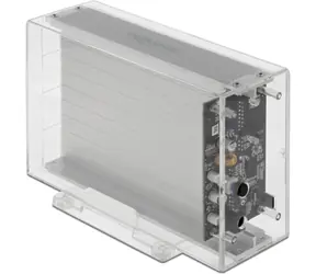 DeLock 42624 priehľadná / Externý box pre 2x 3.5" HDD / SATA / USB-C 3.2 Gen 1