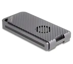 DeLock 42025 šedá / Externý box pre M.2 NVMe SSD / USB4 40 Gbps / LED / ventilátor / bez nástrojov