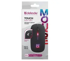 Defender Touch MM-997 čierna / Bezdrôtová optická myš / Bluetooth / 2.4 GHz / 1600 DPI / 4 tlačidlá