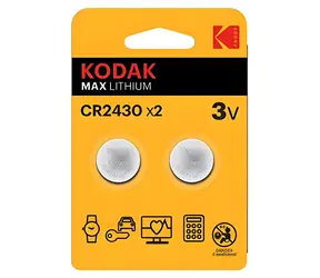 Kodak MAX CR2430 / Lítiová gombíková batéria / 3 V / 280 mAh / 2 ks