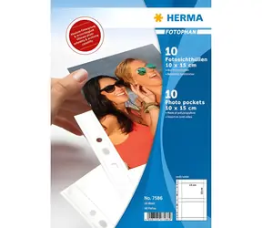 Herma Fotophan 10x15 cm biela / Samolepiace listy do fotoalbumu / 10 ks