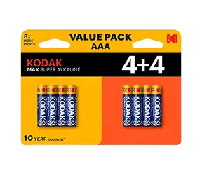 Kodak MAX SUPER / Alkalická batéria AAA / 8 ks / LR03