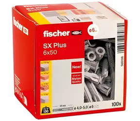 fischer SX PLUS 6x50 / Hmoždinka / rozperná / 100 ks