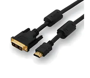 Logo DVI (18+1) - HDMI 3M čierny / Kábel / pozlátené konektory / Full HD / 1,65 Gb/s