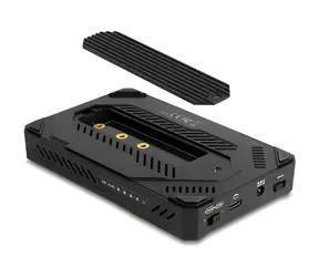 DeLock 42020 čierna / Externý box pre M.2 NVMe a 2,5" SATA / USB-C 3.2 Gen 2, 10 Gb/s / Funkcia klonovania
