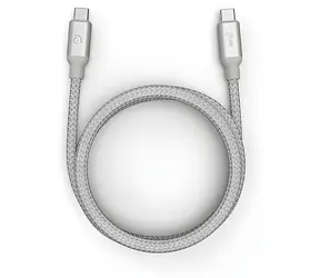 Adam Elements CASA C100+ strieborná / Kábel USB-C na USB-C / 100 W / USB 3.1 Gen 2 / 10 Gbit/s / 1 m
