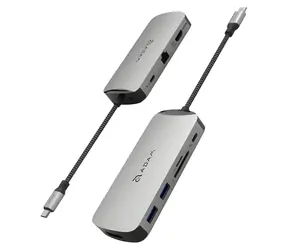 Adam Elements CASA X DP sivá / USB-C Hub / 10 v 1 / DisplayPort / 8K