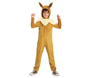 DISGUISE Kostým Eevee oranžový, 7-8 rokov / Detský kostým / Overal s odopínateľným golierom