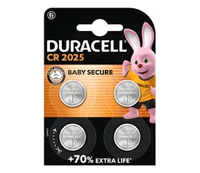 Duracell CR2025 / Gombíková batéria / Lítium / 3 V / 4 ks