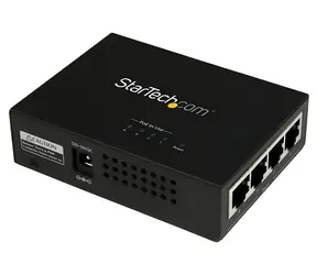 StarTech Gigabit PoE+ Injektor 4 Port / PoE injektor / 802.3 AF/at / 120 W / 8x RJ-45