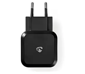 Nedis čierna / Sieťová nabíjačka / 24 W / 2x USB-A / 2x 2.4 A