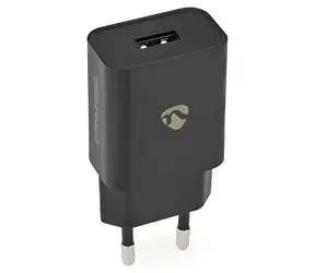 Nedis čierna / Sieťová nabíjačka / 12 W / 1x USB-A / 2,4 A